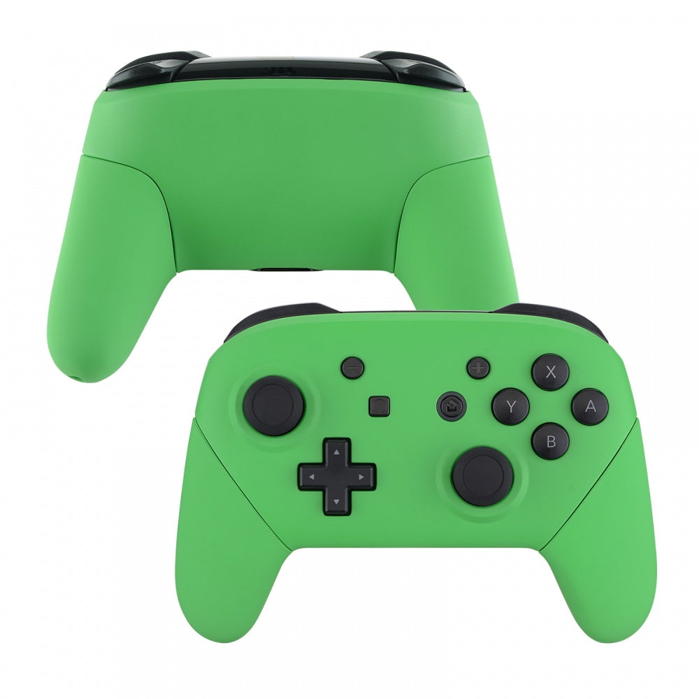 eXtremeRate Retail Green Faceplate Backplate Handles for Nintendo Switch Pro Controller, Soft Touch DIY Replacement Grip Housing Shell Cover for Nintendo Switch Pro - Controller NOT Included - FRP314