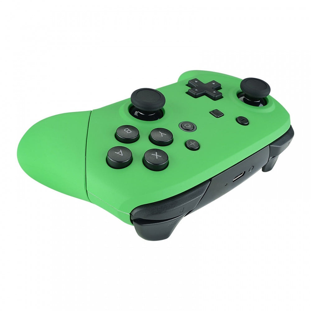 eXtremeRate Retail Green Faceplate Backplate Handles for Nintendo Switch Pro Controller, Soft Touch DIY Replacement Grip Housing Shell Cover for Nintendo Switch Pro - Controller NOT Included - FRP314