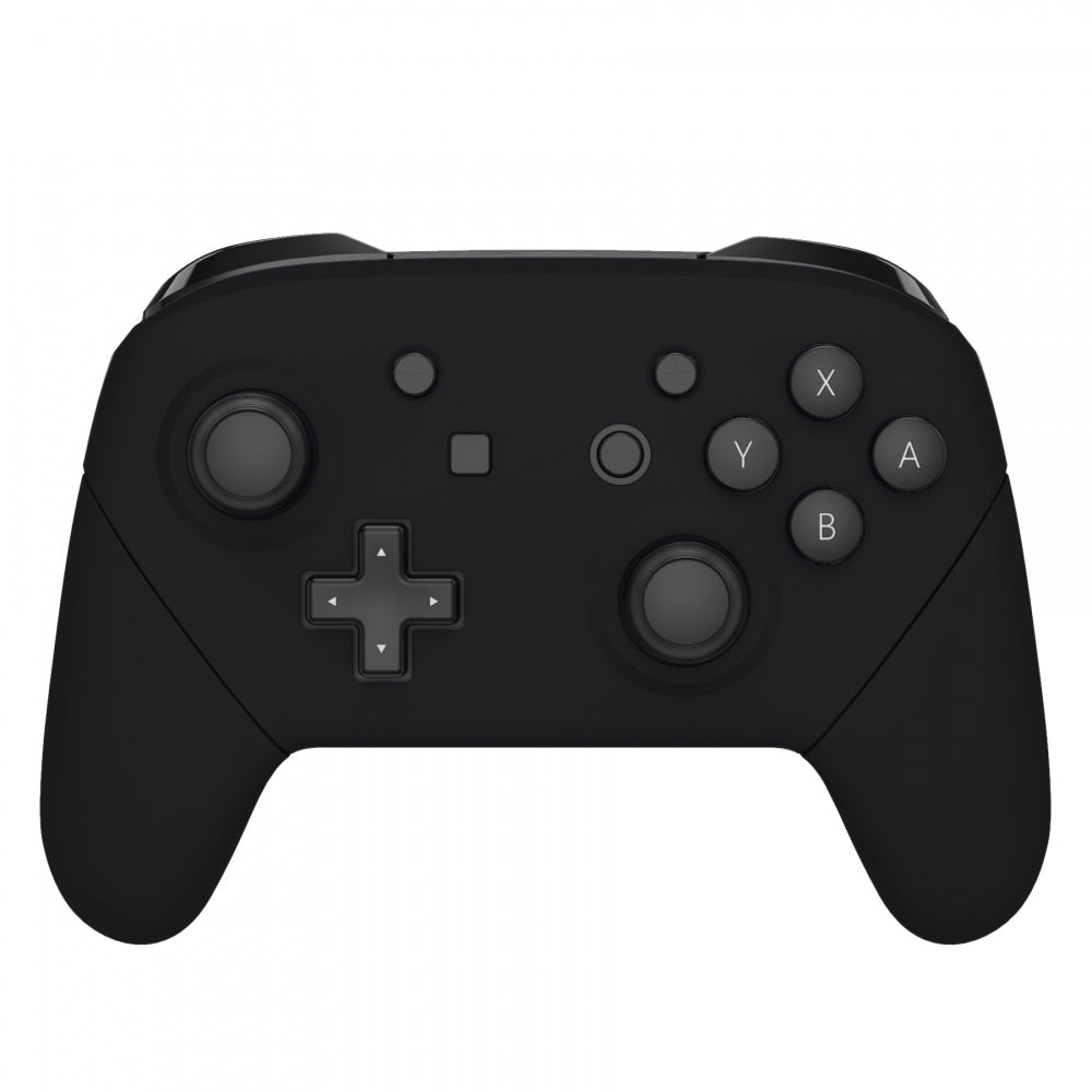 eXtremeRate Retail Black Faceplate Backplate Handles for Nintendo Switch Pro Controller, Soft Touch DIY Replacement Grip Housing Shell Cover for Nintendo Switch Pro - Controller NOT Included - FRP315