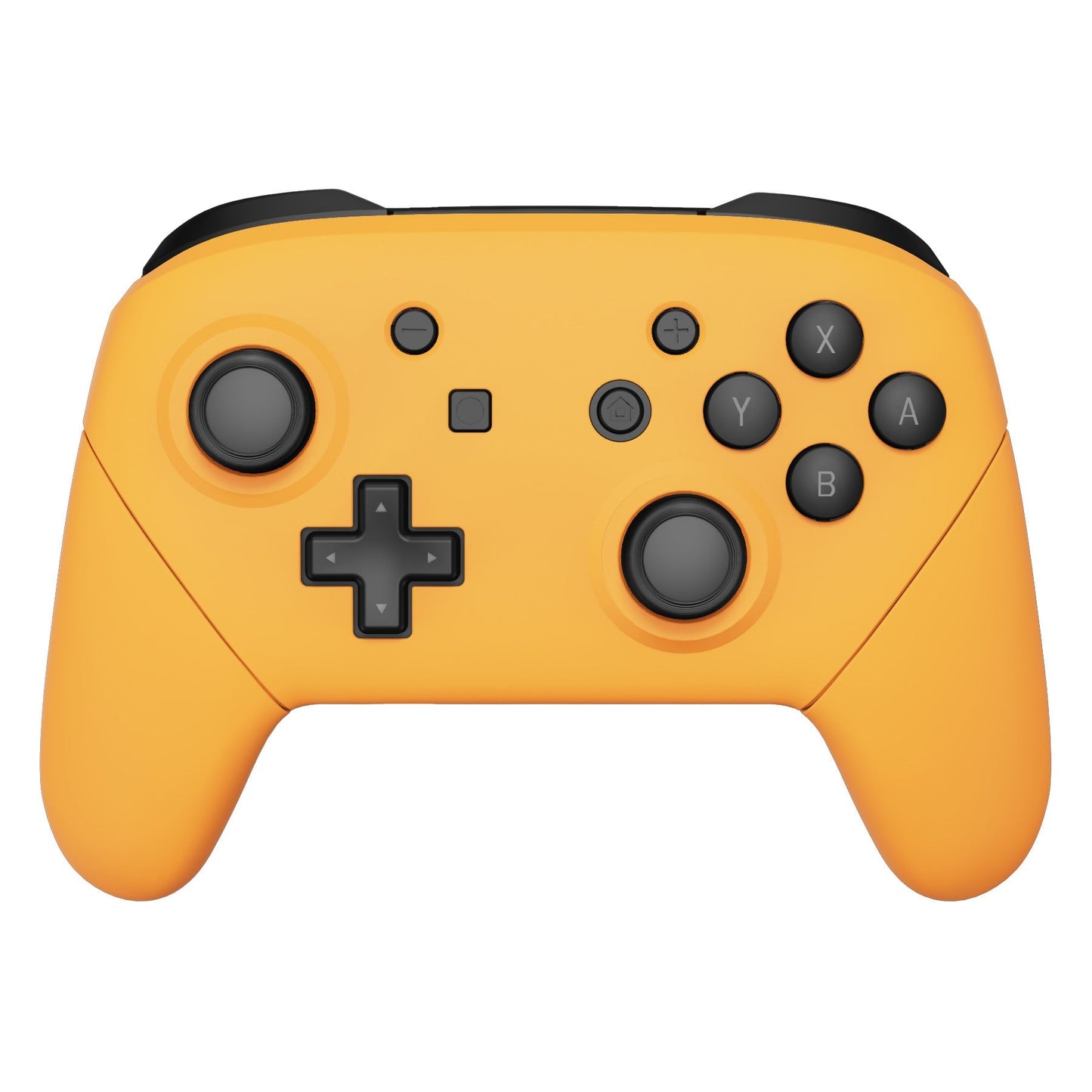 eXtremeRate Retail Caution Yellow Faceplate Backplate Handles for NS Switch Pro Controller, Soft Touch DIY Replacement Grip Housing Shell Cover for NS Switch Pro - Controller NOT Included - FRP318