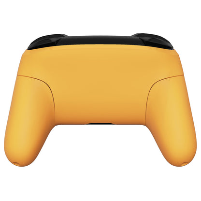 eXtremeRate Retail Caution Yellow Faceplate Backplate Handles for NS Switch Pro Controller, Soft Touch DIY Replacement Grip Housing Shell Cover for NS Switch Pro - Controller NOT Included - FRP318