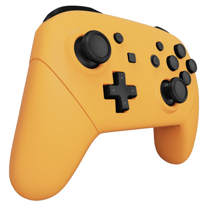 eXtremeRate Retail Caution Yellow Faceplate Backplate Handles for NS Switch Pro Controller, Soft Touch DIY Replacement Grip Housing Shell Cover for NS Switch Pro - Controller NOT Included - FRP318