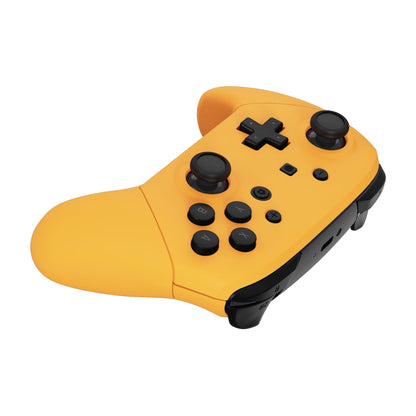 eXtremeRate Retail Caution Yellow Faceplate Backplate Handles for NS Switch Pro Controller, Soft Touch DIY Replacement Grip Housing Shell Cover for NS Switch Pro - Controller NOT Included - FRP318