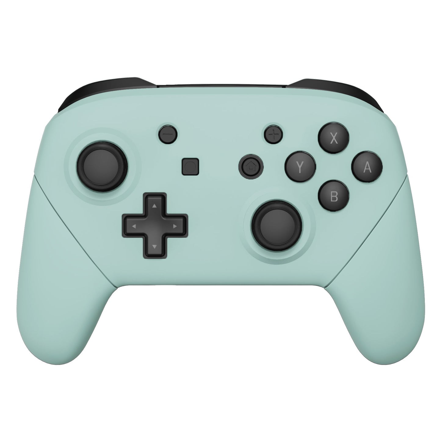 eXtremeRate Retail Light Cyan Faceplate Backplate Handles for NS Switch Pro Controller, Soft Touch DIY Replacement Grip Housing Shell Cover for NS Switch Pro - Controller NOT Included - FRP327