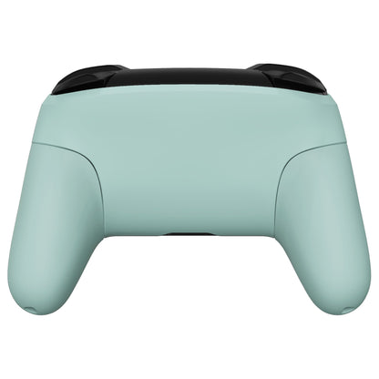 eXtremeRate Retail Light Cyan Faceplate Backplate Handles for NS Switch Pro Controller, Soft Touch DIY Replacement Grip Housing Shell Cover for NS Switch Pro - Controller NOT Included - FRP327