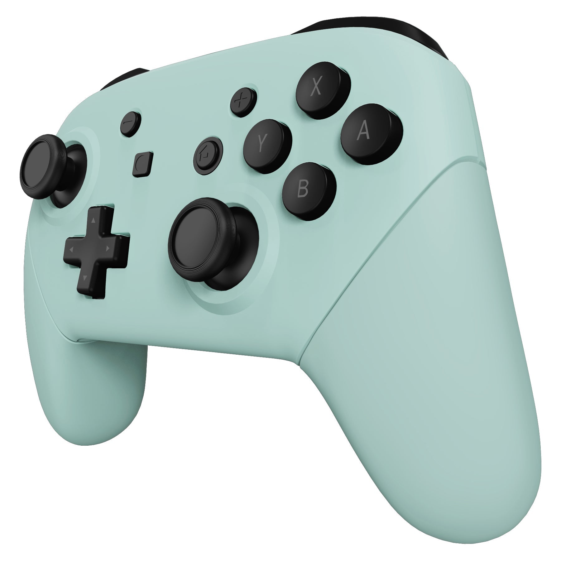 eXtremeRate Retail Light Cyan Faceplate Backplate Handles for NS Switch Pro Controller, Soft Touch DIY Replacement Grip Housing Shell Cover for NS Switch Pro - Controller NOT Included - FRP327