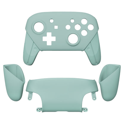 eXtremeRate Retail Light Cyan Faceplate Backplate Handles for NS Switch Pro Controller, Soft Touch DIY Replacement Grip Housing Shell Cover for NS Switch Pro - Controller NOT Included - FRP327