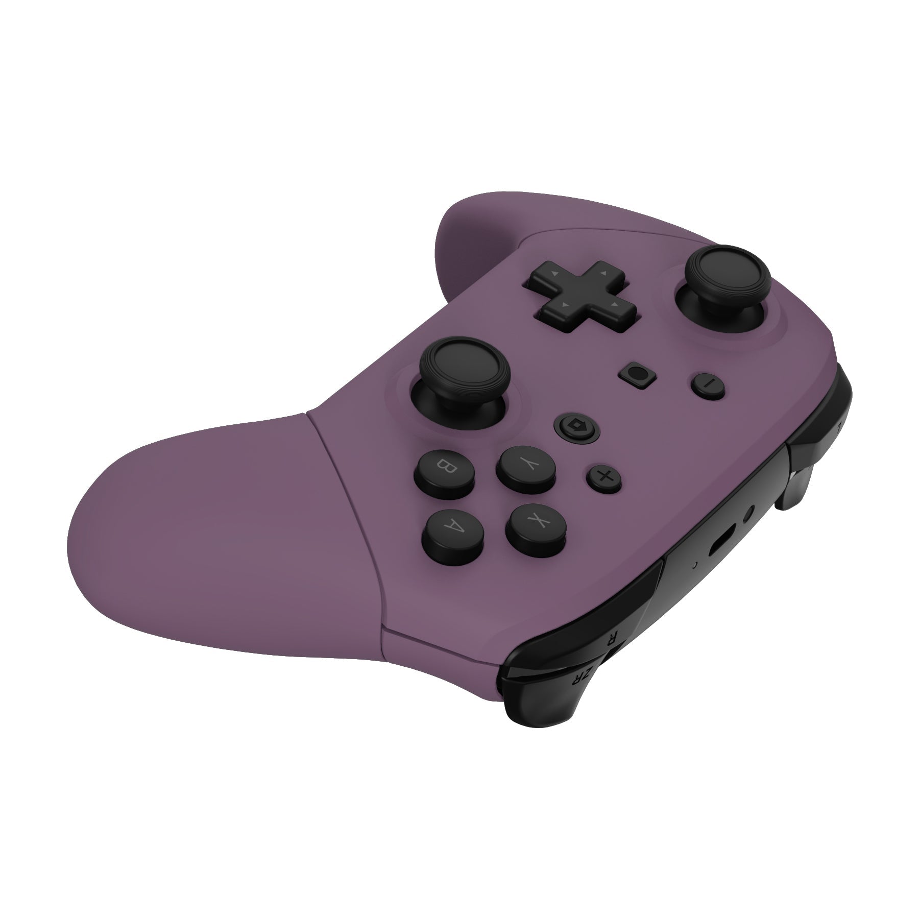 eXtremeRate Retail Dark Grayish Violet Faceplate Backplate Handles for NS Switch Pro Controller, Soft Touch DIY Replacement Grip Housing Shell Cover for NS Switch Pro - Controller NOT Included - FRP328