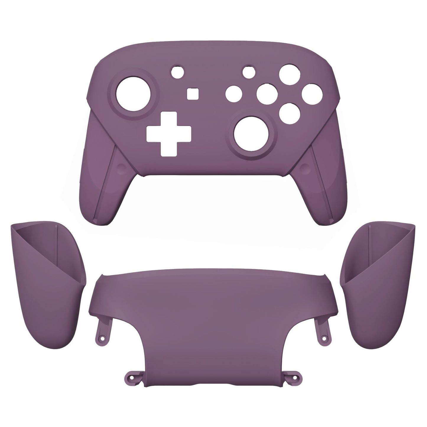 eXtremeRate Retail Dark Grayish Violet Faceplate Backplate Handles for NS Switch Pro Controller, Soft Touch DIY Replacement Grip Housing Shell Cover for NS Switch Pro - Controller NOT Included - FRP328