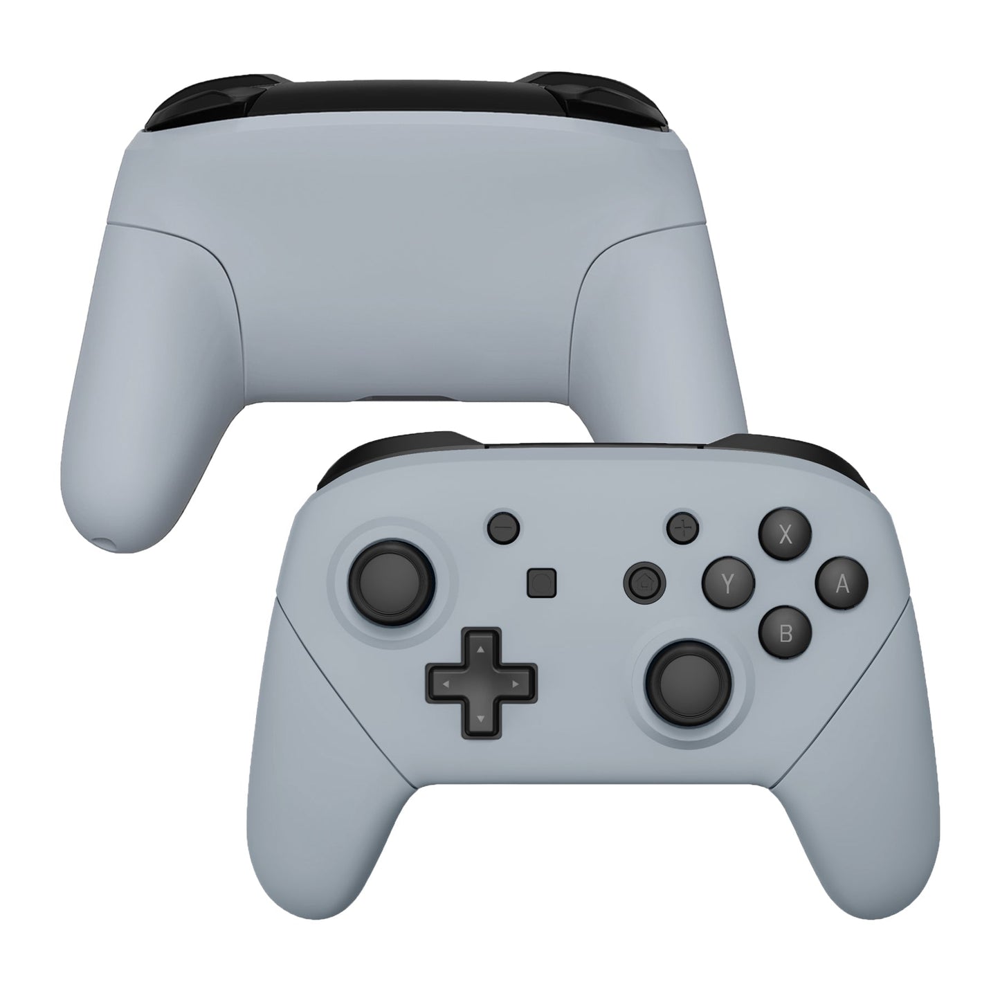 eXtremeRate Retail New Hope Gray Faceplate Backplate Handles for NS Switch Pro Controller, Soft Touch DIY Replacement Grip Housing Shell Cover for NS Switch Pro - Controller NOT Included - FRP337