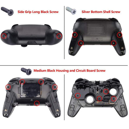 eXtremeRate Retail New Hope Gray Faceplate Backplate Handles for NS Switch Pro Controller, Soft Touch DIY Replacement Grip Housing Shell Cover for NS Switch Pro - Controller NOT Included - FRP337