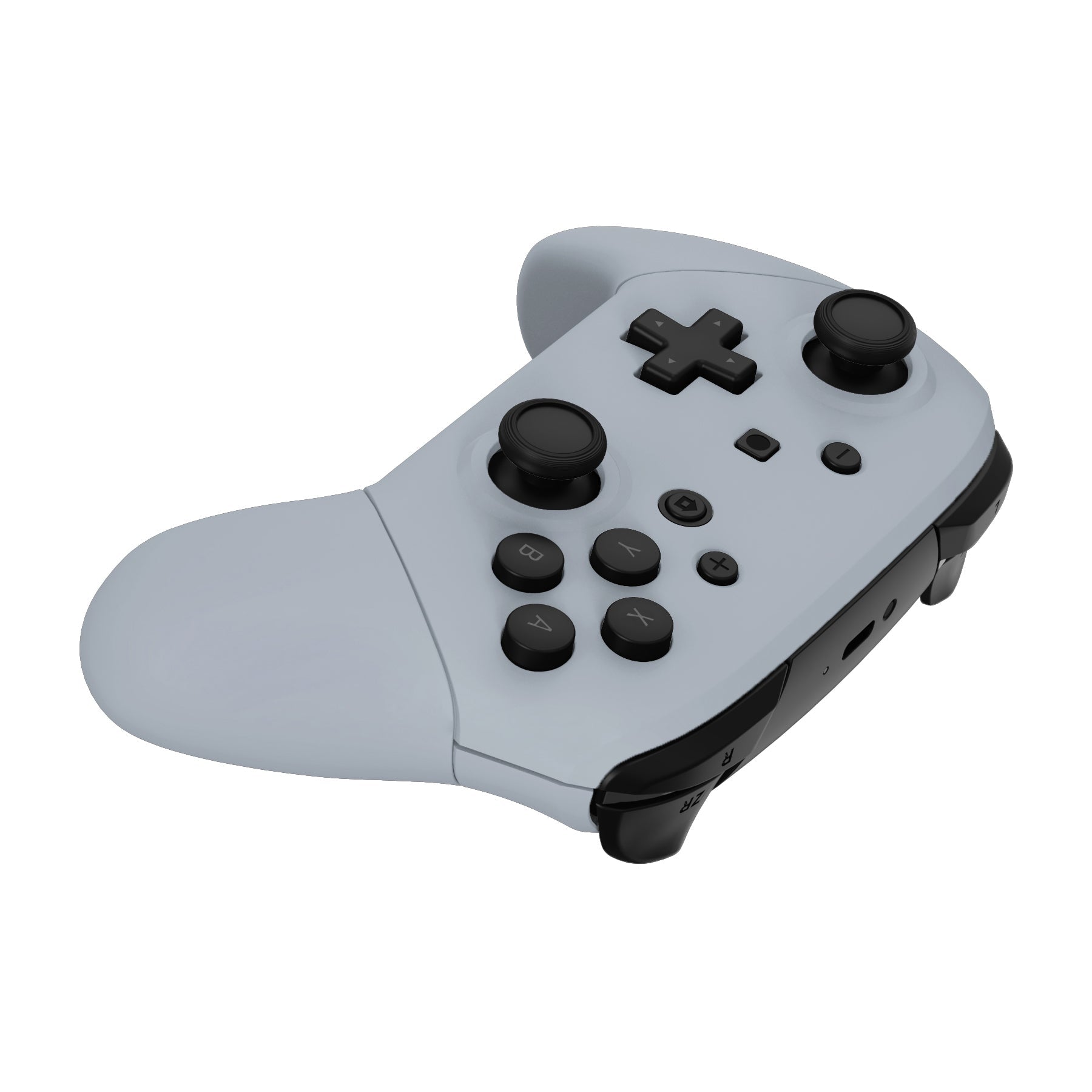 eXtremeRate Retail New Hope Gray Faceplate Backplate Handles for NS Switch Pro Controller, Soft Touch DIY Replacement Grip Housing Shell Cover for NS Switch Pro - Controller NOT Included - FRP337