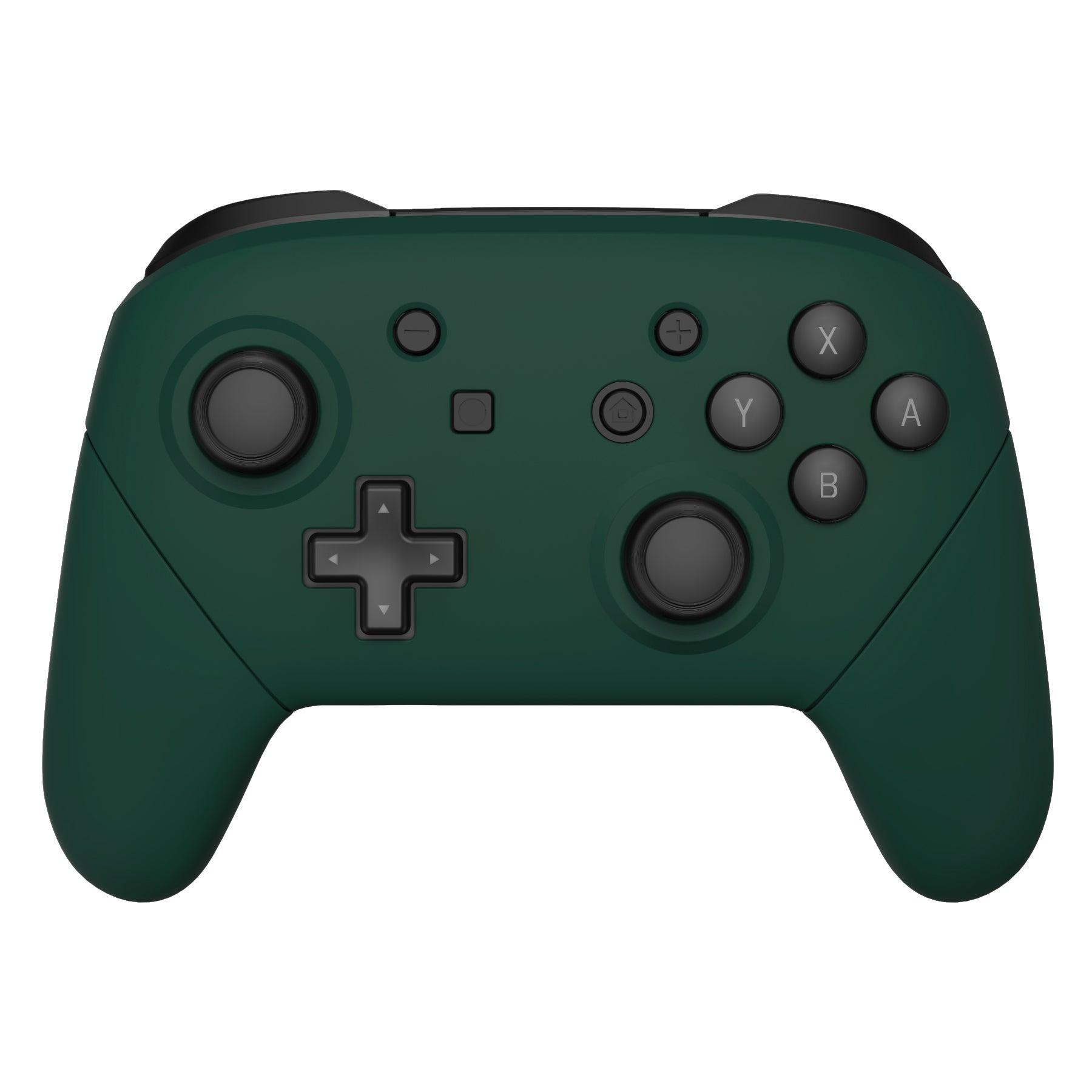 eXtremeRate Retail Forest Green Faceplate Backplate Handles for NS Switch Pro Controller, Soft Touch DIY Replacement Grip Housing Shell Cover for NS Switch Pro - Controller NOT Included - FRP354