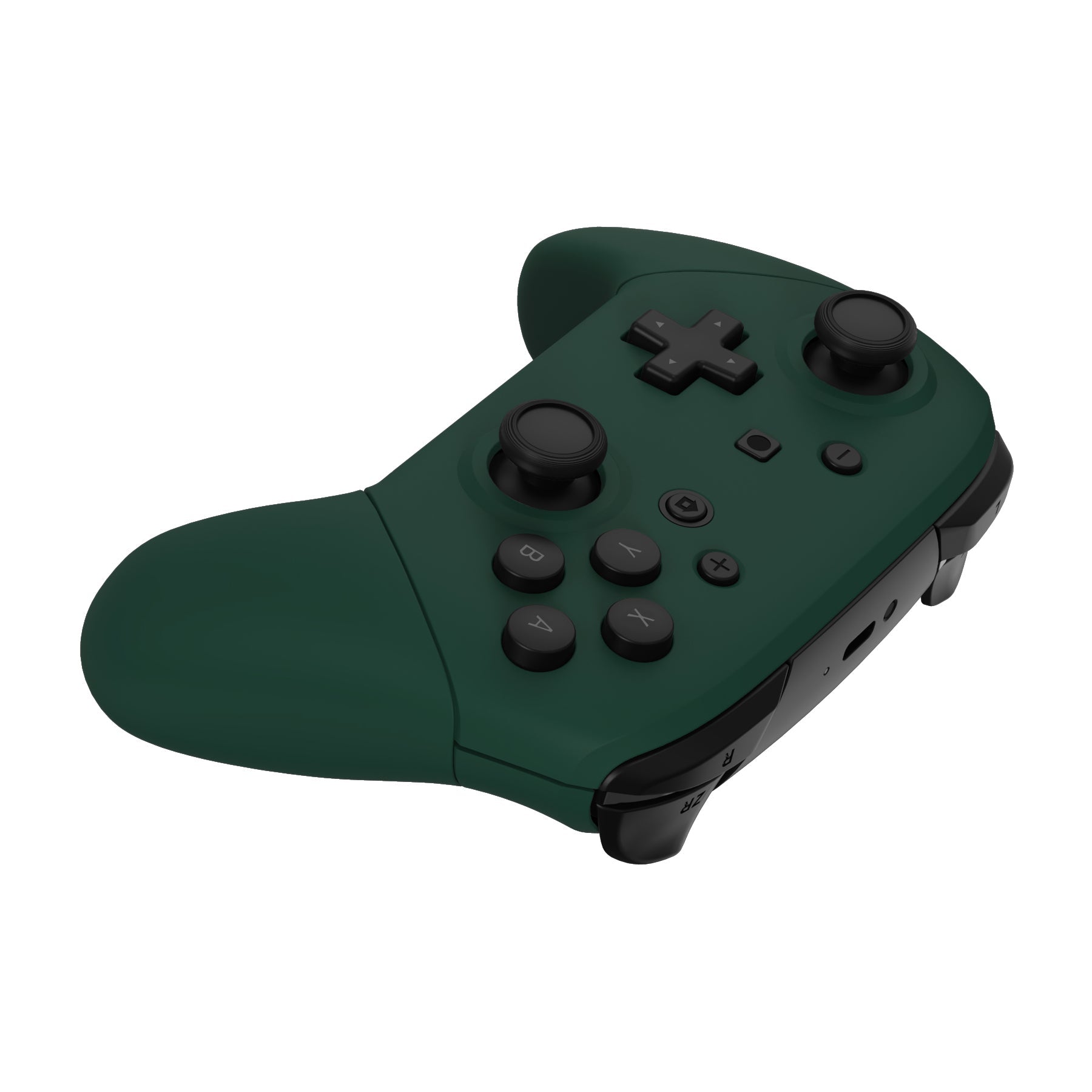 eXtremeRate Retail Forest Green Faceplate Backplate Handles for NS Switch Pro Controller, Soft Touch DIY Replacement Grip Housing Shell Cover for NS Switch Pro - Controller NOT Included - FRP354