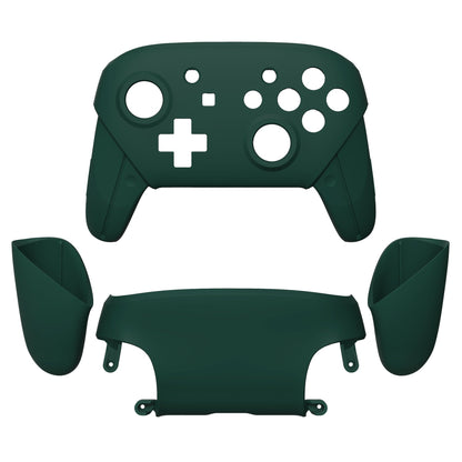 eXtremeRate Retail Forest Green Faceplate Backplate Handles for NS Switch Pro Controller, Soft Touch DIY Replacement Grip Housing Shell Cover for NS Switch Pro - Controller NOT Included - FRP354