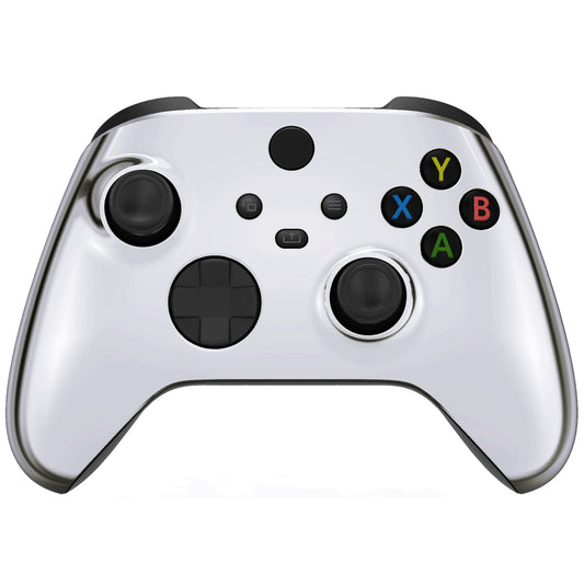 eXtremeRate Retail Replacement Front Housing Shell for Xbox Series X Controller, Chrome Silver Custom Cover Faceplate for Xbox Series S Controller - Controller NOT Included - FX3D402