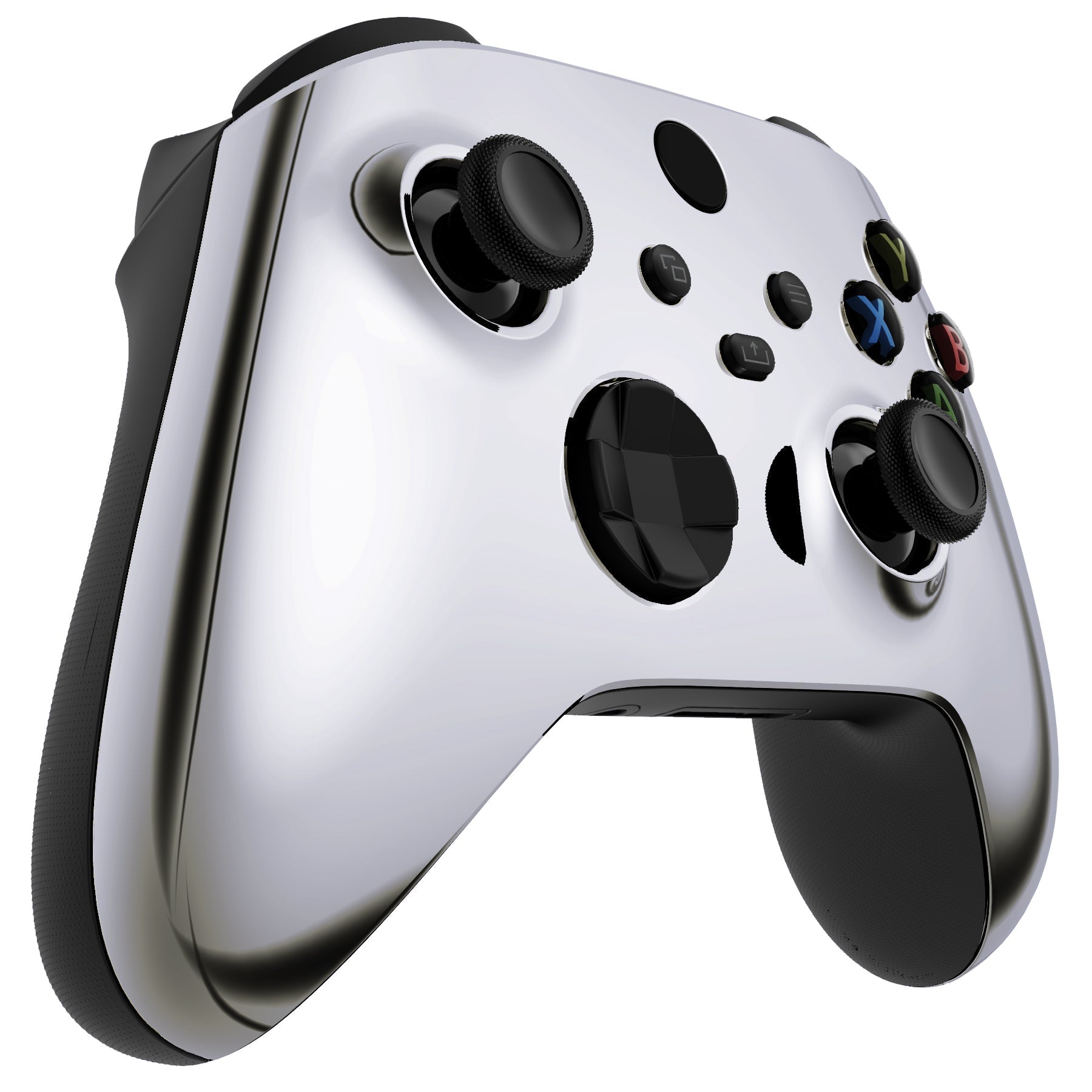 eXtremeRate Retail Replacement Front Housing Shell for Xbox Series X Controller, Chrome Silver Custom Cover Faceplate for Xbox Series S Controller - Controller NOT Included - FX3D402