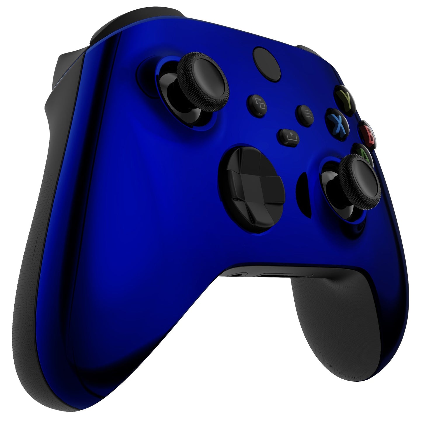 eXtremeRate Retail Replacement Front Housing Shell for Xbox Series X Controller, Chrome Blue Custom Cover Faceplate for Xbox Series S Controller - Controller NOT Included - FX3D404