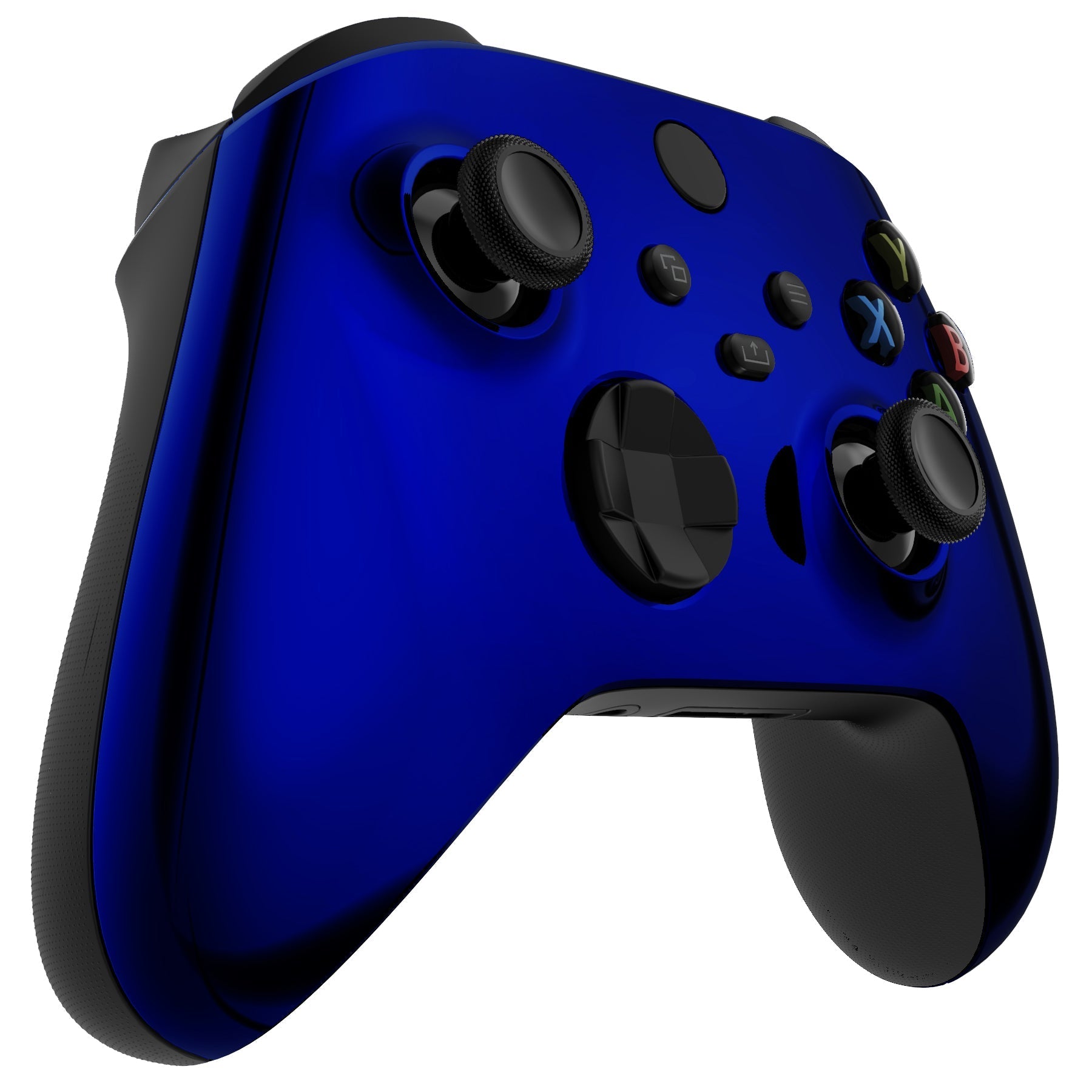 eXtremeRate Retail Replacement Front Housing Shell for Xbox Series X Controller, Chrome Blue Custom Cover Faceplate for Xbox Series S Controller - Controller NOT Included - FX3D404