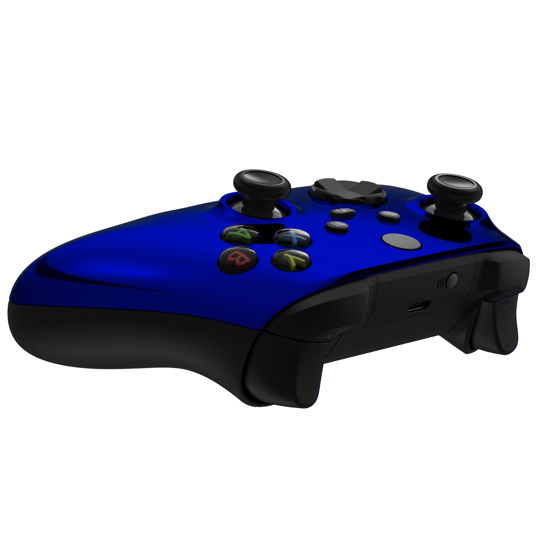 eXtremeRate Retail Replacement Front Housing Shell for Xbox Series X Controller, Chrome Blue Custom Cover Faceplate for Xbox Series S Controller - Controller NOT Included - FX3D404