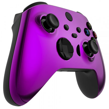 eXtremeRate Retail Replacement Front Housing Shell for Xbox Series X Controller, Chrome Purple Custom Cover Faceplate for Xbox Series S Controller - Controller NOT Included - FX3D405