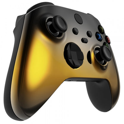 eXtremeRate Retail Replacement Front Housing Shell for Xbox Series X Controller, Chrome Black Gold Silver Custom Cover Faceplate for Xbox Series S Controller - Controller NOT Included - FX3D410