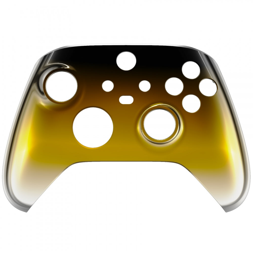 eXtremeRate Retail Replacement Front Housing Shell for Xbox Series X Controller, Chrome Black Gold Silver Custom Cover Faceplate for Xbox Series S Controller - Controller NOT Included - FX3D410