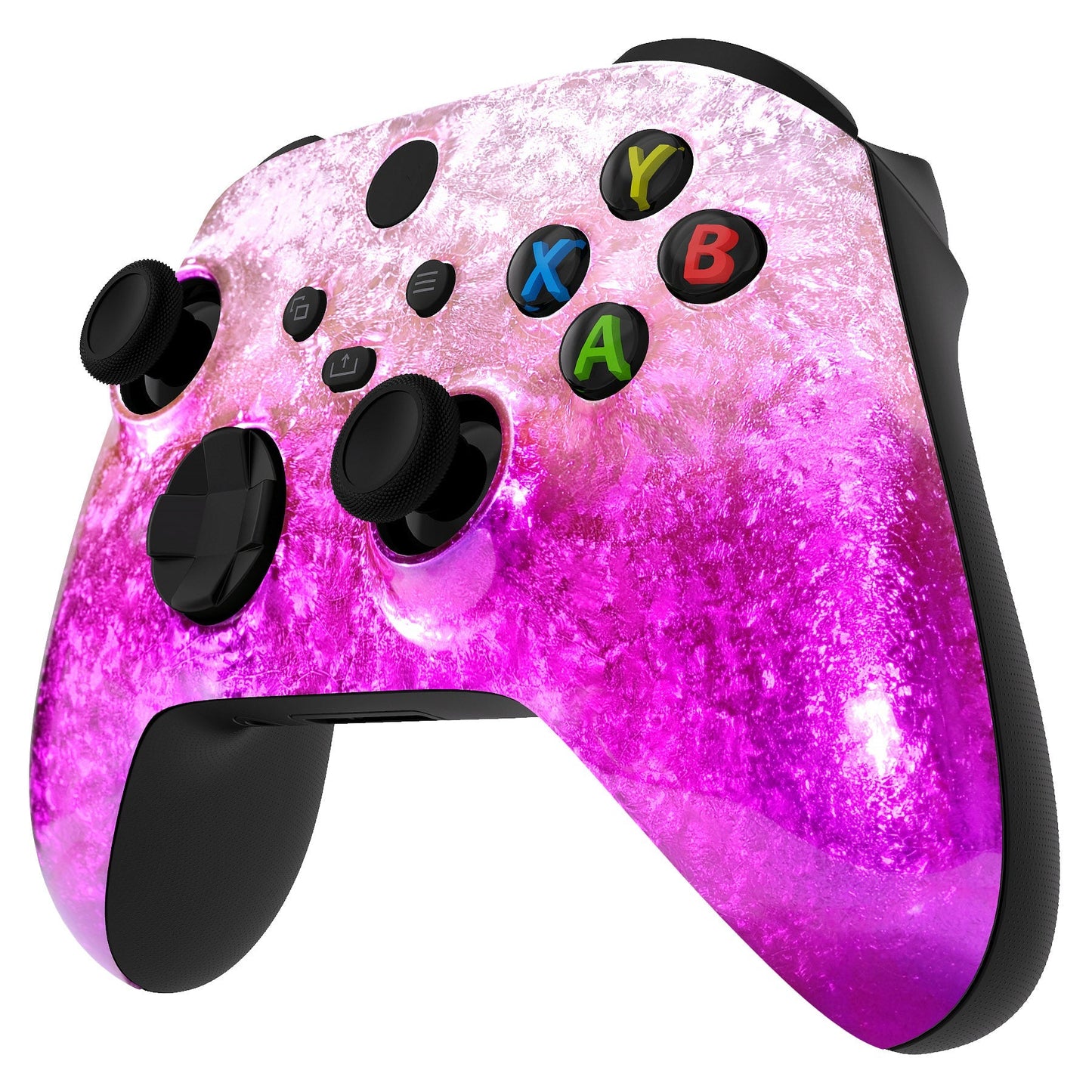 eXtremeRate Retail Ice Flake Magenta Replacement Front Housing Shell for Xbox Series X/S Controller, Custom Cover Faceplate for Xbox Core Controller - Controller NOT Included - FX3D411