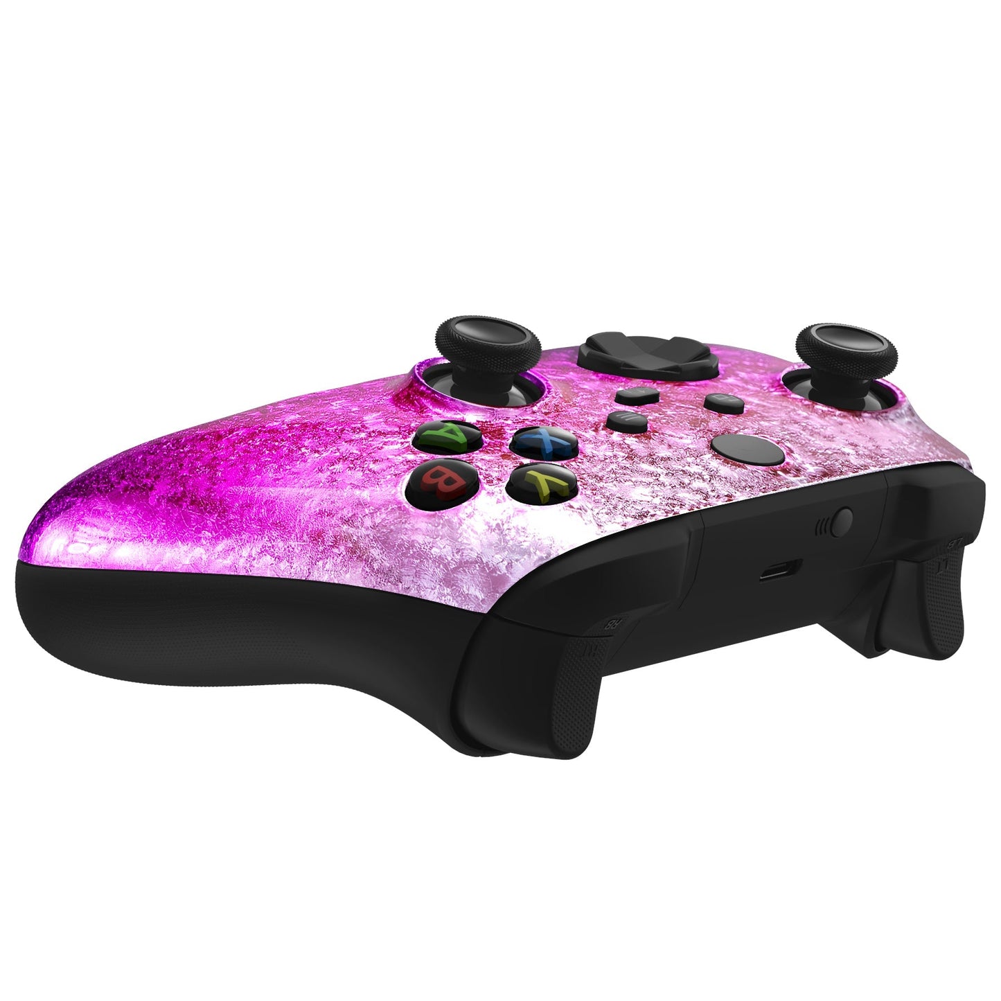 eXtremeRate Retail Ice Flake Magenta Replacement Front Housing Shell for Xbox Series X/S Controller, Custom Cover Faceplate for Xbox Core Controller - Controller NOT Included - FX3D411