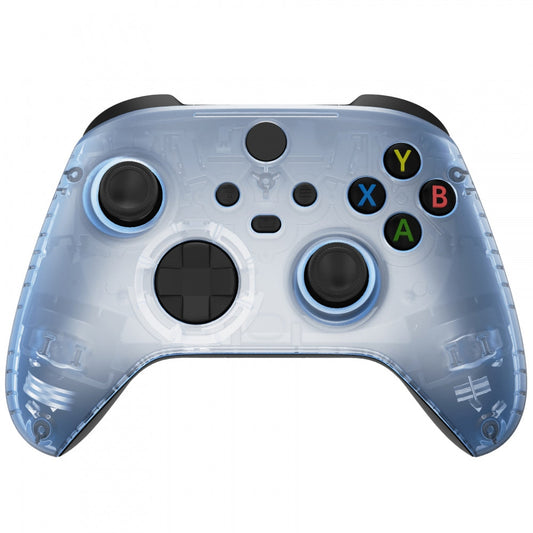 eXtremeRate Retail Replacement Front Housing Shell for Xbox Series X Controller, Clear Glacier Blue Custom Cover Faceplate for Xbox Series S Controller - Controller NOT Included - FX3M506