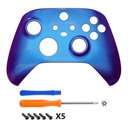 eXtremeRate Retail Chameleon Puple Blue Glossy Replacement Front Housing Shell for Xbox Series X Controller, Custom Cover Faceplate for Xbox Series S Controller - Controller NOT Included - FX3P301