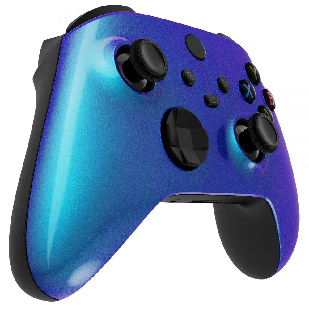 eXtremeRate Retail Chameleon Puple Blue Glossy Replacement Front Housing Shell for Xbox Series X Controller, Custom Cover Faceplate for Xbox Series S Controller - Controller NOT Included - FX3P301