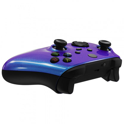 eXtremeRate Retail Chameleon Puple Blue Glossy Replacement Front Housing Shell for Xbox Series X Controller, Custom Cover Faceplate for Xbox Series S Controller - Controller NOT Included - FX3P301