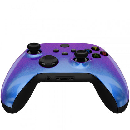 eXtremeRate Retail Chameleon Puple Blue Glossy Replacement Front Housing Shell for Xbox Series X Controller, Custom Cover Faceplate for Xbox Series S Controller - Controller NOT Included - FX3P301