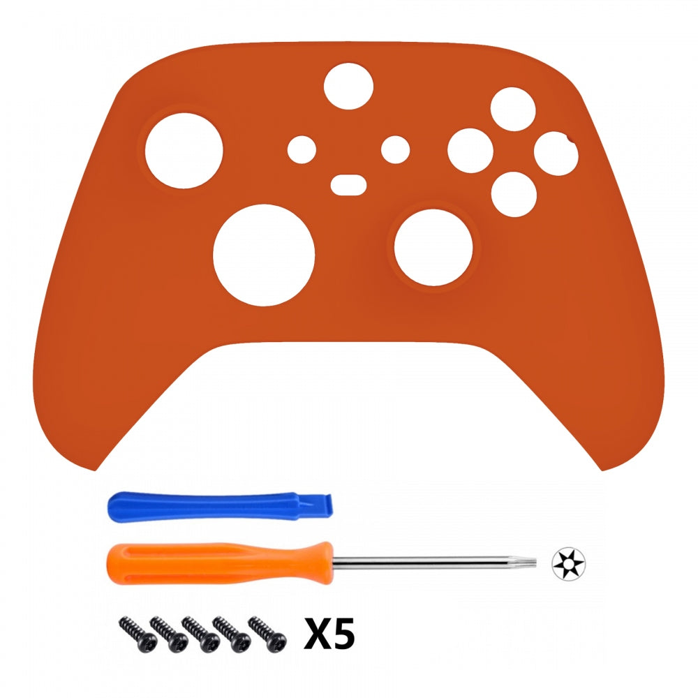 eXtremeRate Retail Orange Replacement Part Faceplate, Soft Touch Grip Housing Shell Case for Xbox Series S & Xbox Series X Controller Accessories - Controller NOT Included - FX3P304