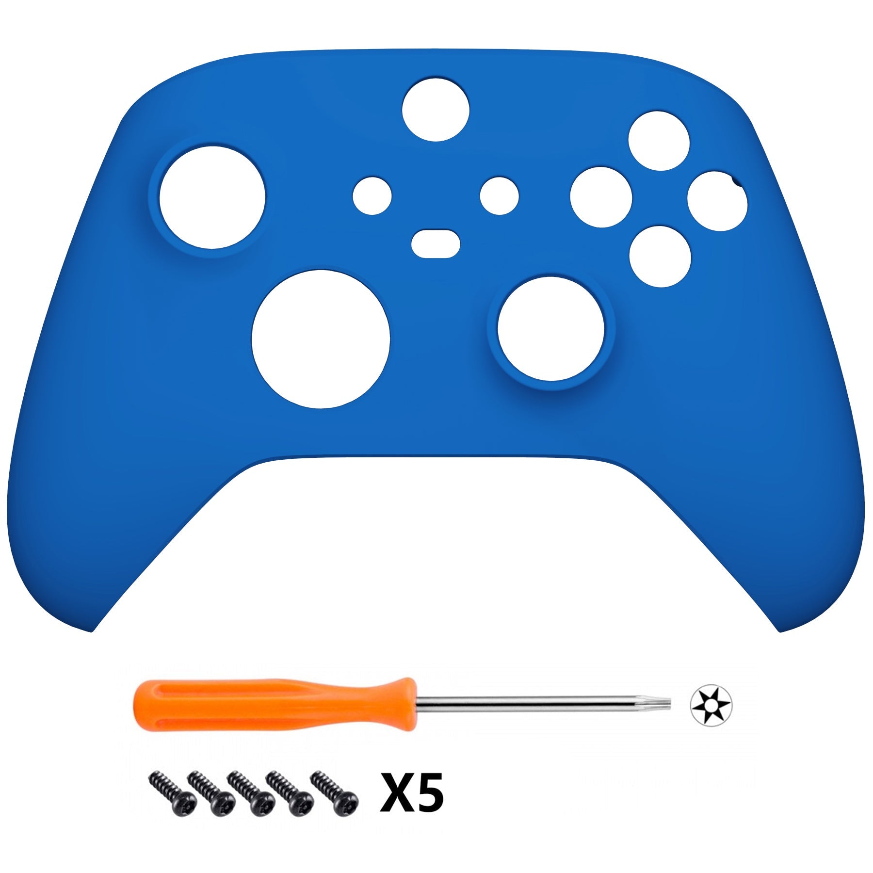 eXtremeRate Retail Blue Replacement Part Faceplate, Soft Touch Grip Housing Shell Case for Xbox Series S & Xbox Series X Controller Accessories - Controller NOT Included - FX3P305