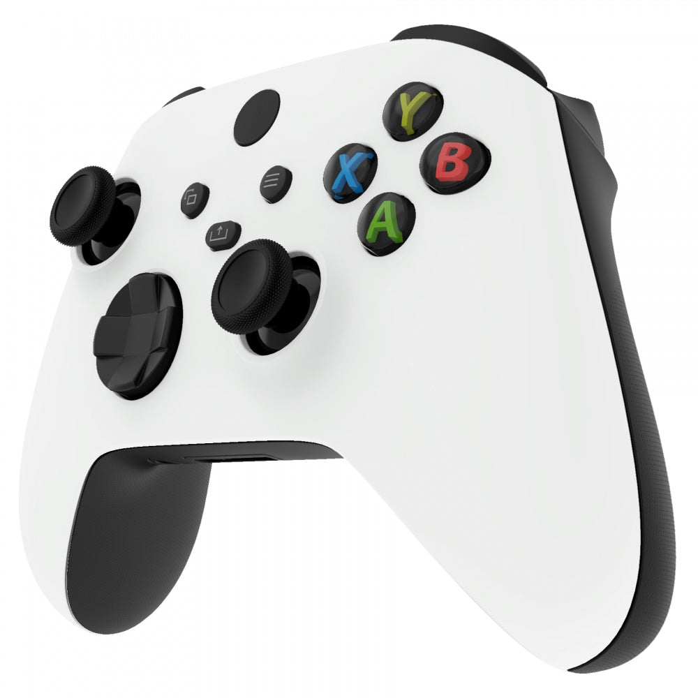 eXtremeRate Retail White Replacement Part Faceplate, Soft Touch Grip Housing Shell Case for Xbox Series S & Xbox Series X Controller Accessories - Controller NOT Included - FX3P308