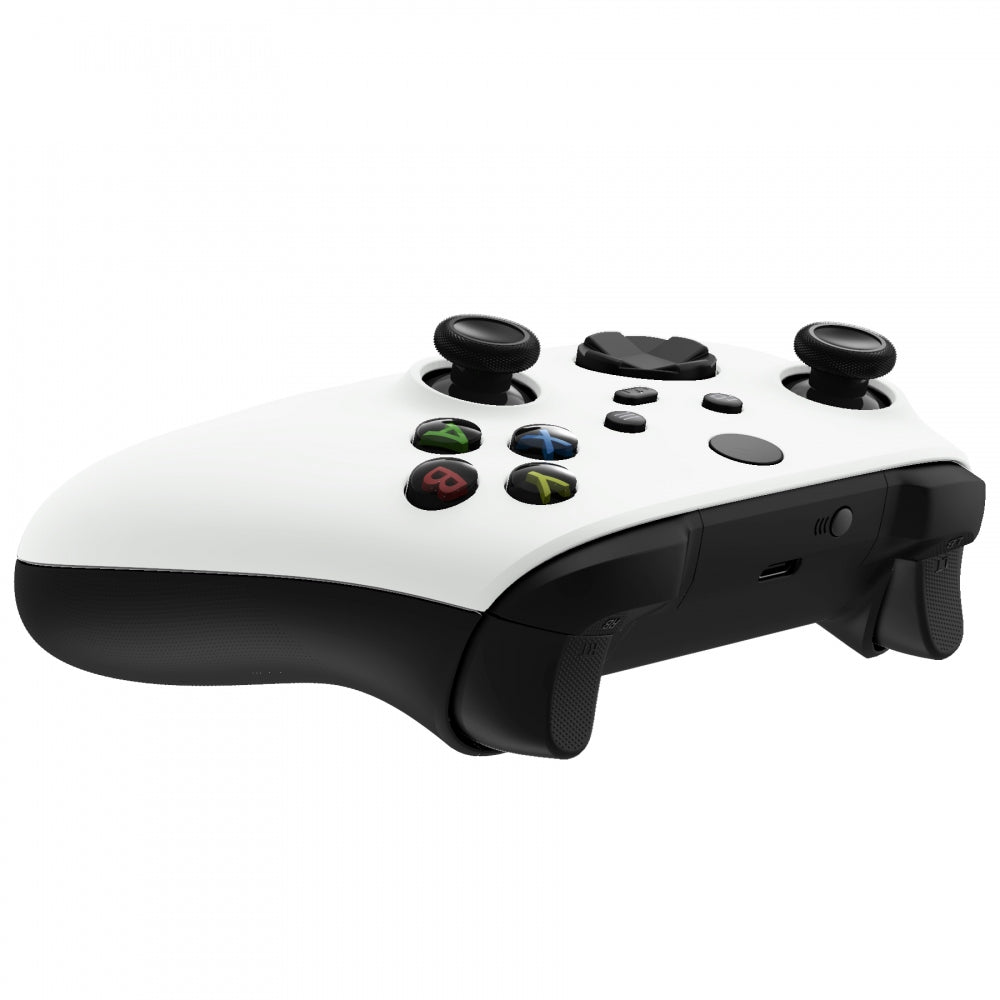 eXtremeRate Retail White Replacement Part Faceplate, Soft Touch Grip Housing Shell Case for Xbox Series S & Xbox Series X Controller Accessories - Controller NOT Included - FX3P308