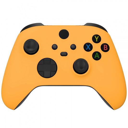 eXtremeRate Retail Yellow Replacement Part Faceplate, Soft Touch Grip Housing Shell Case for Xbox Series S & Xbox Series X Controller Accessories - Controller NOT Included - FX3P311