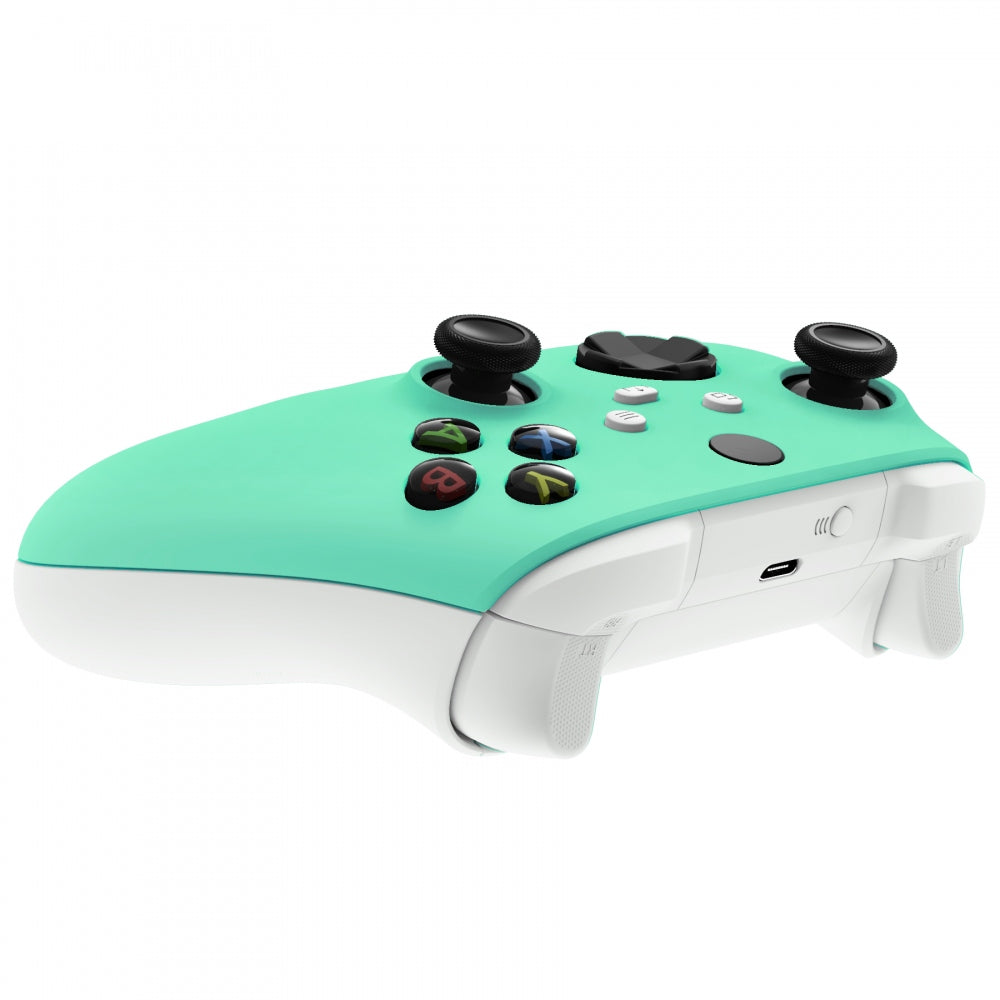 eXtremeRate Retail Mint Green Replacement Part Faceplate, Soft Touch Grip Housing Shell Case for Xbox Series S & Xbox Series X Controller Accessories - Controller NOT Included - FX3P314