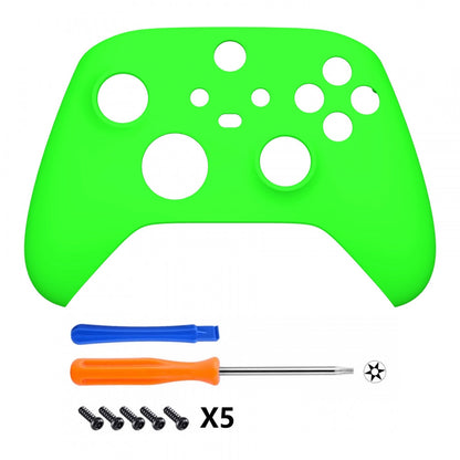 eXtremeRate Retail Neon Green Replacement Part Faceplate, Soft Touch Grip Housing Shell Case for Xbox Series S & Xbox Series X Controller Accessories - Controller NOT Included - FX3P317