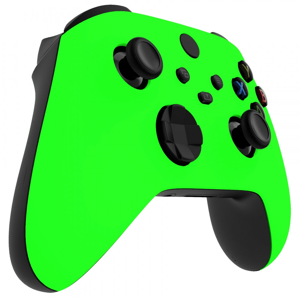 eXtremeRate Retail Neon Green Replacement Part Faceplate, Soft Touch Grip Housing Shell Case for Xbox Series S & Xbox Series X Controller Accessories - Controller NOT Included - FX3P317