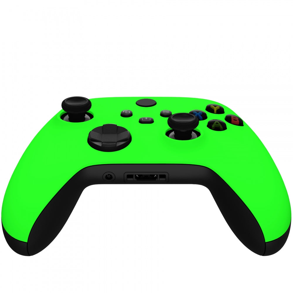 eXtremeRate Retail Neon Green Replacement Part Faceplate, Soft Touch Grip Housing Shell Case for Xbox Series S & Xbox Series X Controller Accessories - Controller NOT Included - FX3P317