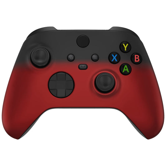 eXtremeRate Retail Shadow Red Replacement Part Faceplate, Soft Touch Grip Housing Shell Case for Xbox Series S & Xbox Series X Controller Accessories - Controller NOT Included -FX3P319