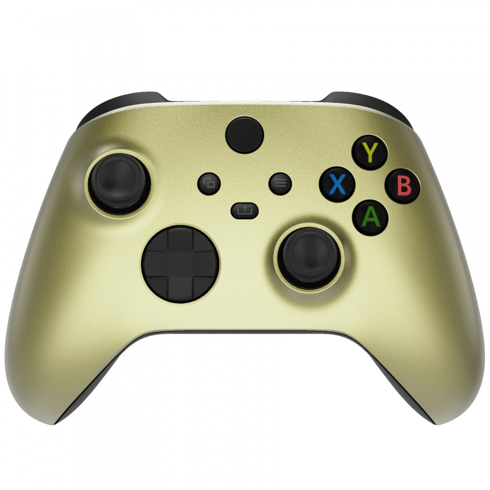 eXtremeRate Retail Champagne Gold Replacement Part Faceplate, Soft Touch Grip Housing Shell Case for Xbox Series S & Xbox Series X Controller Accessories - Controller NOT Included - FX3P333