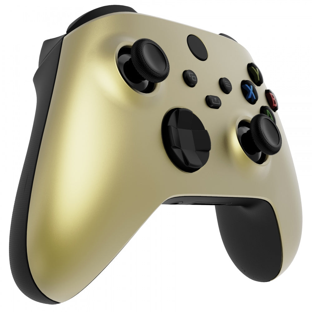 eXtremeRate Retail Champagne Gold Replacement Part Faceplate, Soft Touch Grip Housing Shell Case for Xbox Series S & Xbox Series X Controller Accessories - Controller NOT Included - FX3P333