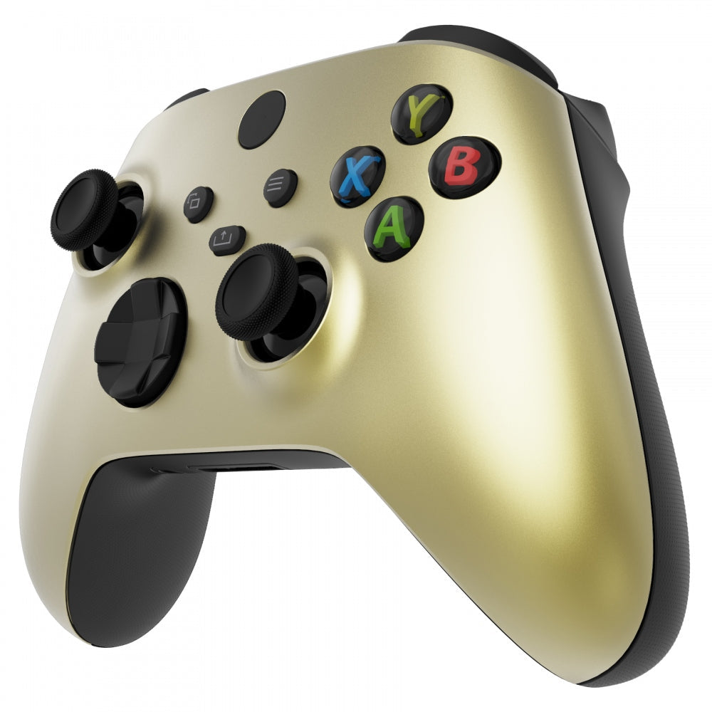 eXtremeRate Retail Champagne Gold Replacement Part Faceplate, Soft Touch Grip Housing Shell Case for Xbox Series S & Xbox Series X Controller Accessories - Controller NOT Included - FX3P333