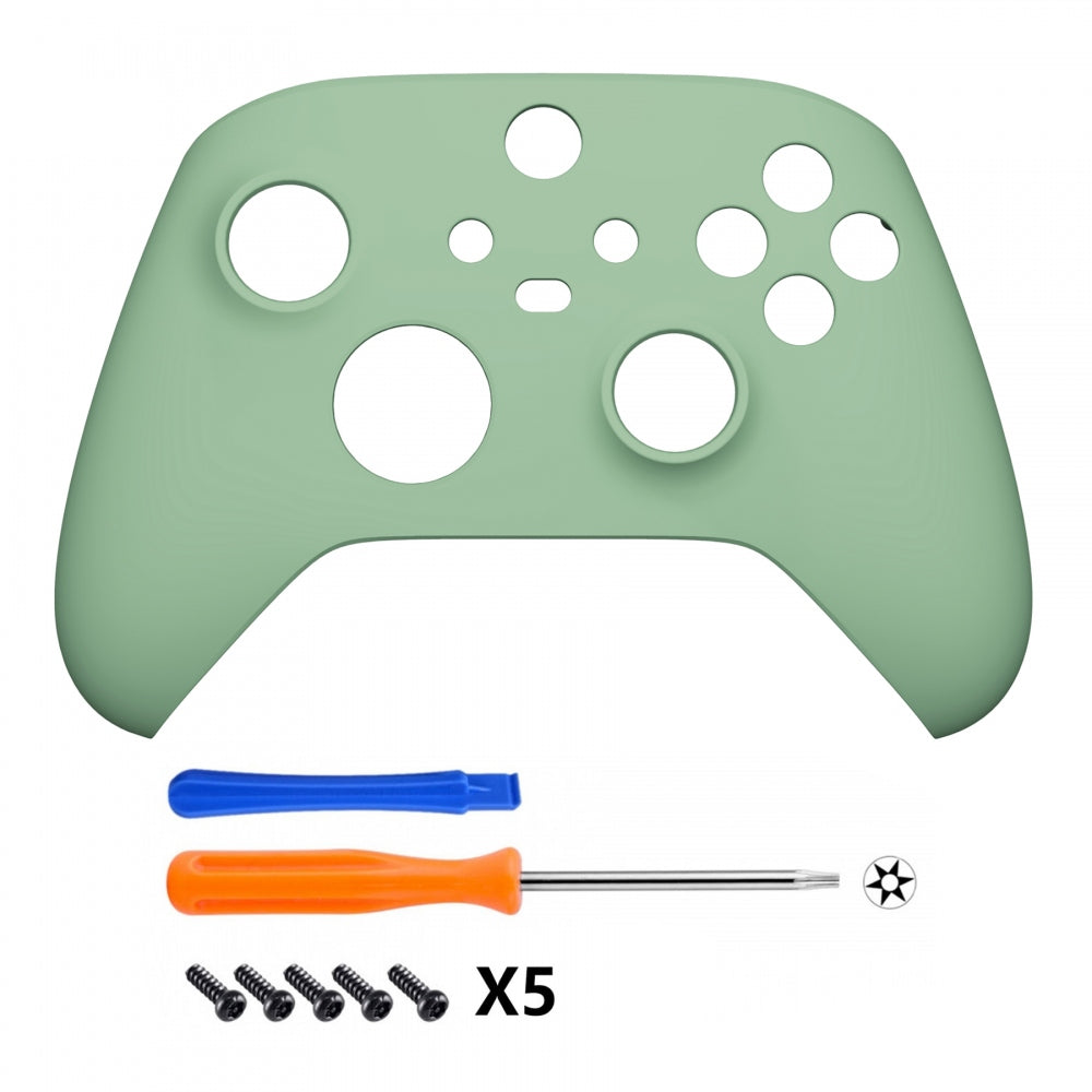 eXtremeRate Retail Matcha Green Replacement Part Faceplate, Soft Touch Grip Housing Shell Case for Xbox Series S & Xbox Series X Controller Accessories - Controller NOT Included - FX3P339