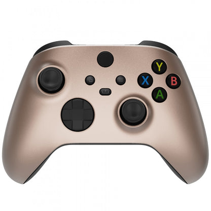 eXtremeRate Retail Rose Gold Replacement Part Faceplate,Grip Housing Shell Case for Xbox Series S & Xbox Series X Controller Accessories - Controller NOT Included - FX3P347