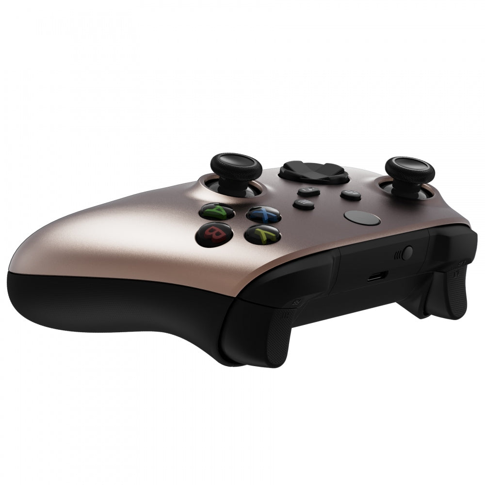 eXtremeRate Retail Rose Gold Replacement Part Faceplate,Grip Housing Shell Case for Xbox Series S & Xbox Series X Controller Accessories - Controller NOT Included - FX3P347